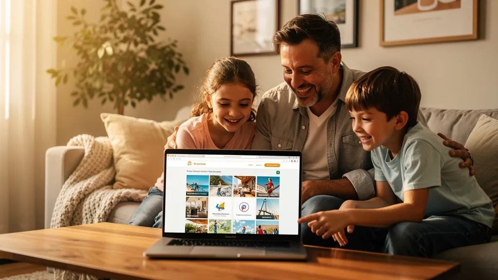 Family bonding over travel planning with Airbnb.