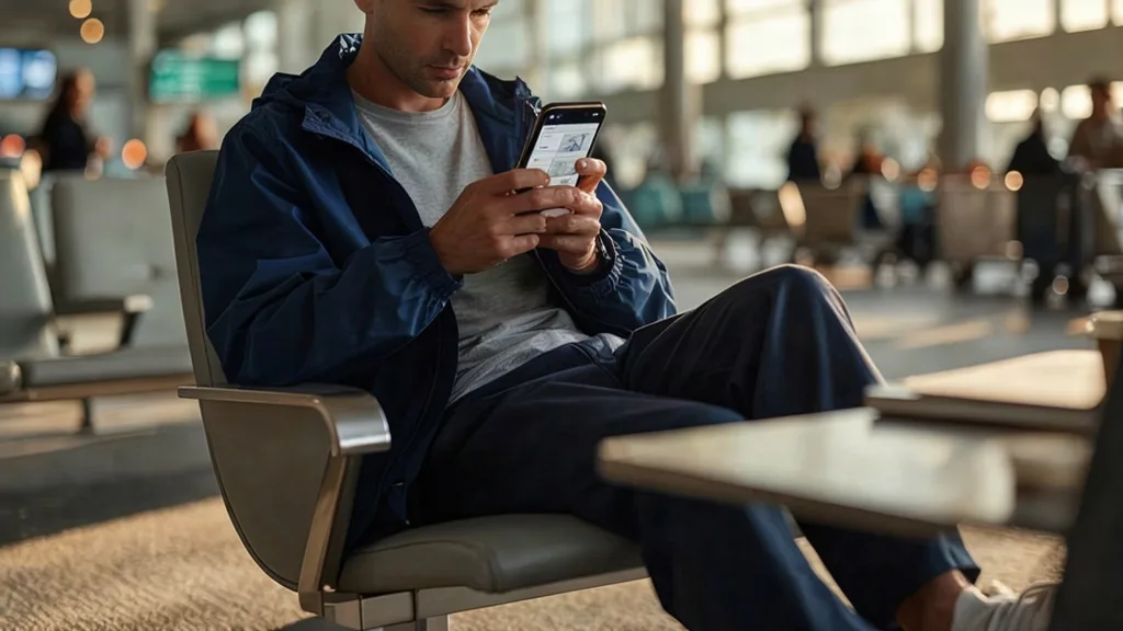 Engaging with AI technology in travel planning.