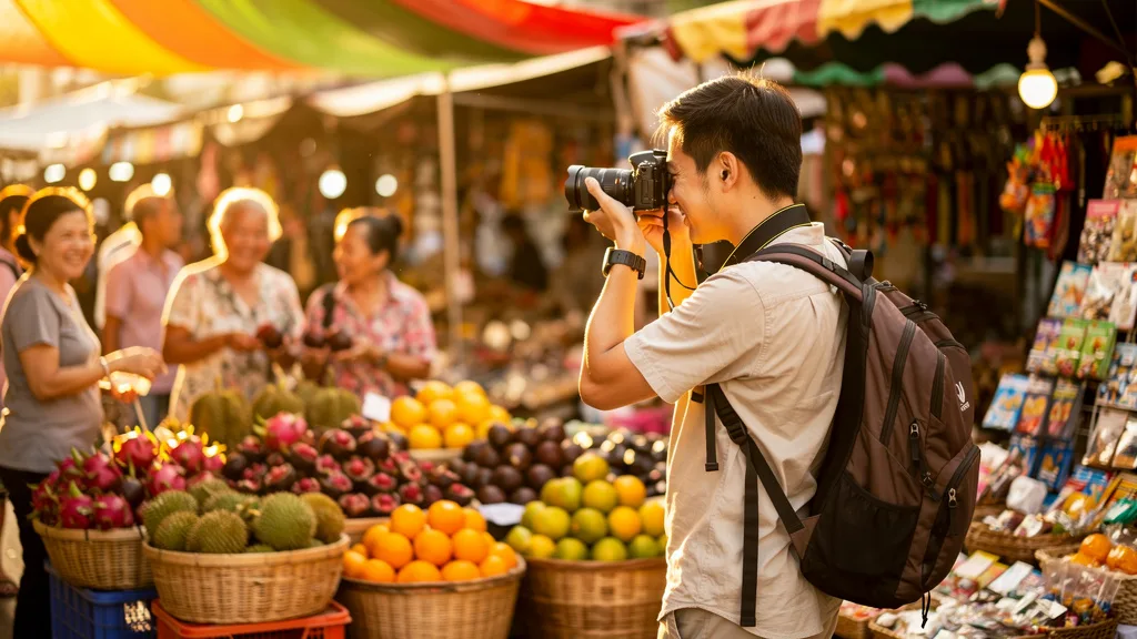Exploring the vibrant street markets of Thailand.